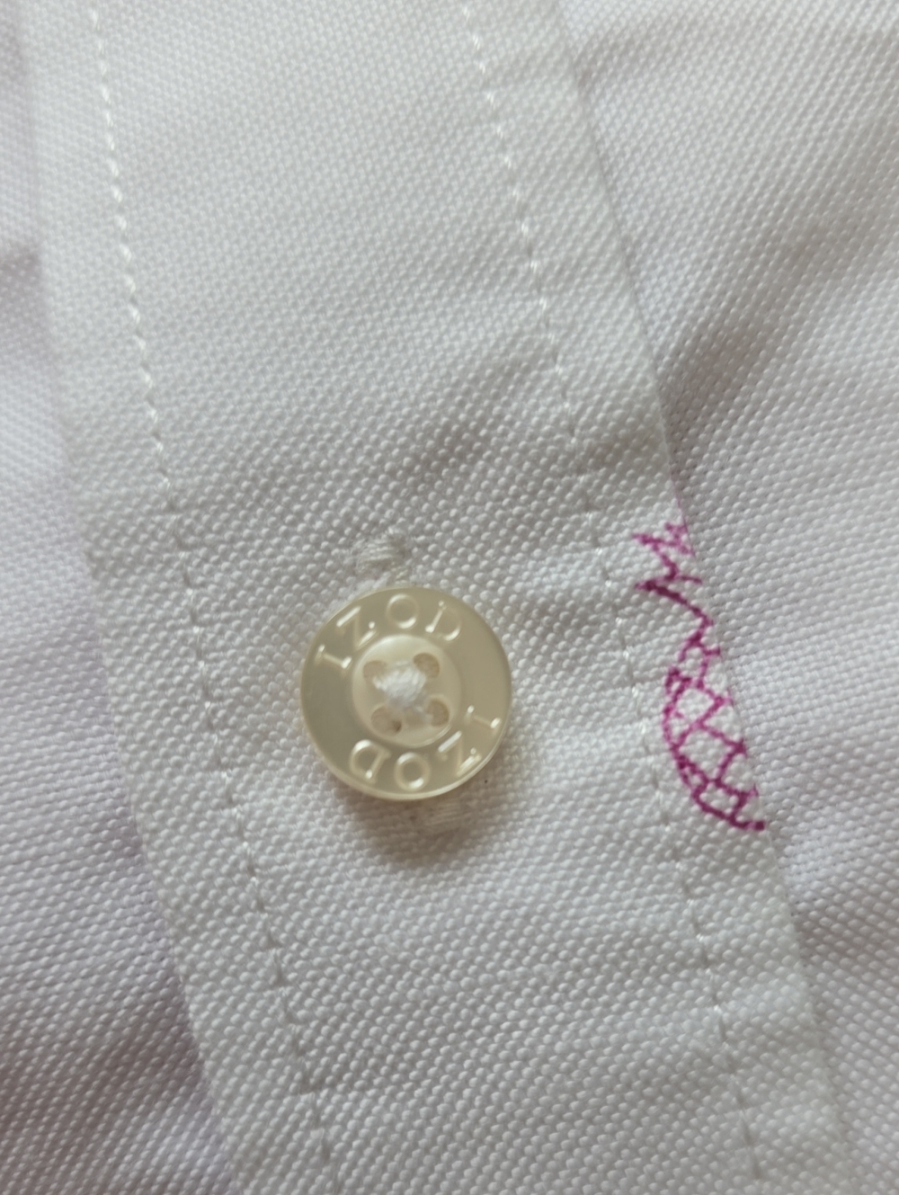 IZOD Boys' Long Sleeve Button-Down Dress Shirt Size M 10/12 (SMALL FLAW) - Picture 7 of 14